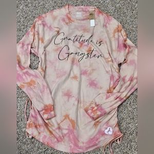 Victoria’s Secret VS Pink Tie-Dye Campus Long Sleeve Ruched TShirt